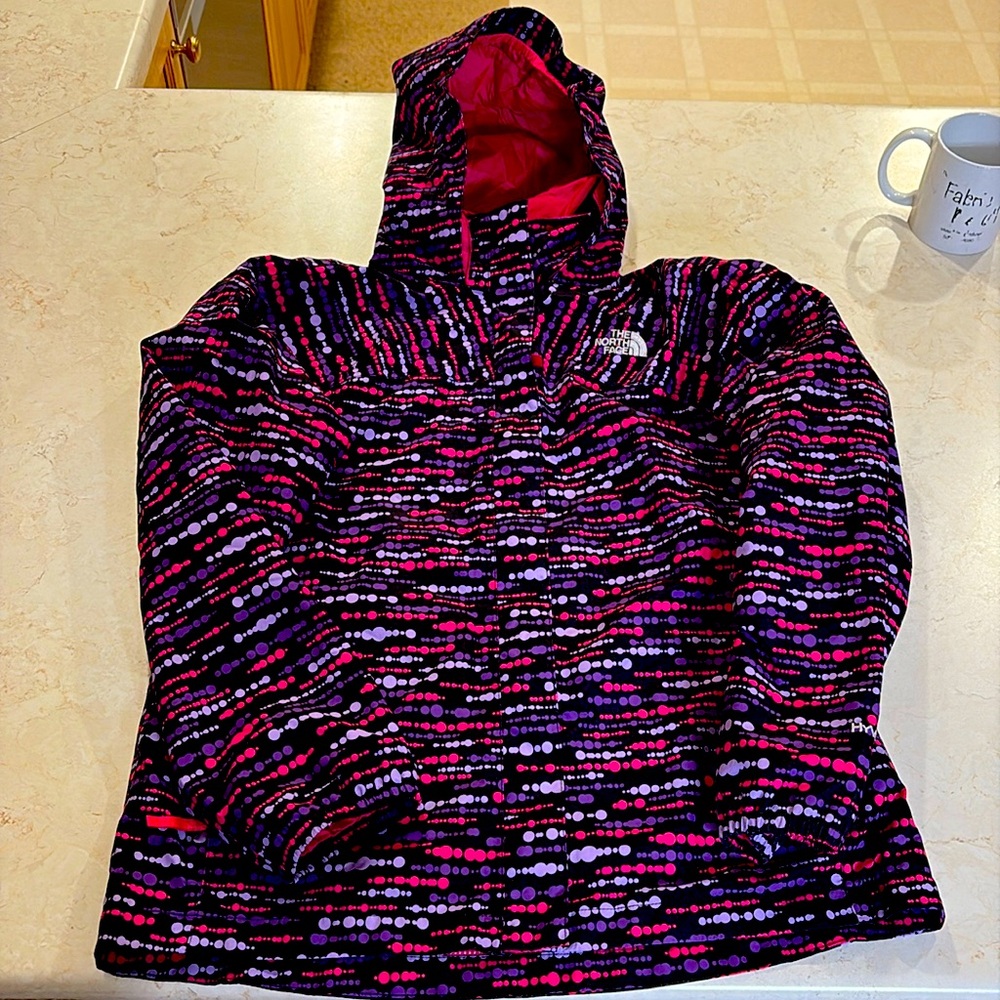 Multi-colored rain jacket
